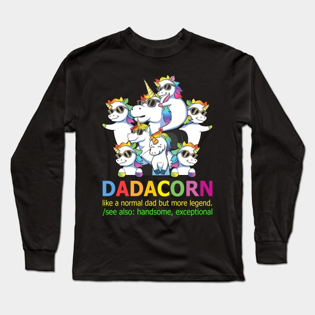 Dadacorn Like Normal Dad Only Cooler Personalized Long Sleeve T-Shirt by Sunset beach lover